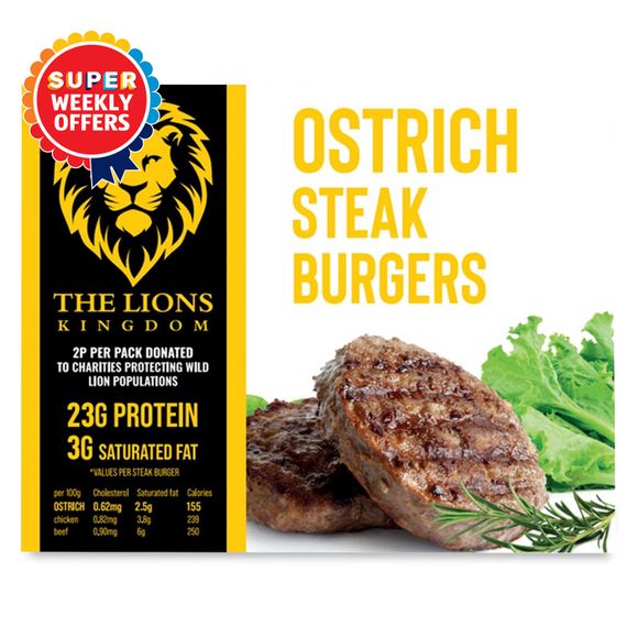 The Lions Kingdom 2 Ostrich Steak Burgers 240g